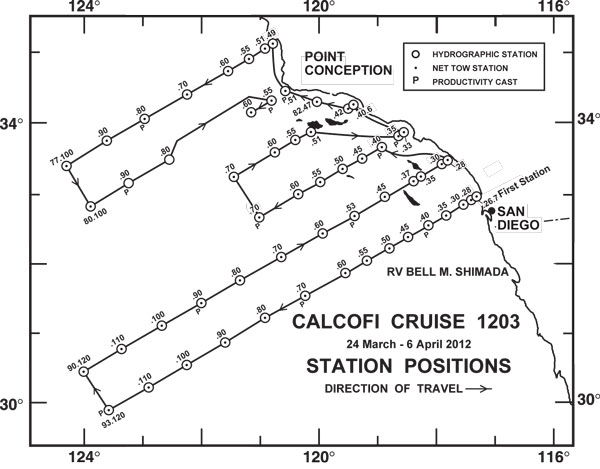 66 CalCOFI Station Map